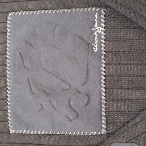 Vintage CLENCH JEANS pullover sweater ribbed wool blend elbow patch brown size L - Picture 2 of 12